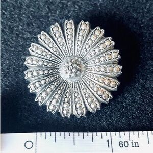 SILVER FLOWER VINTAGE BROOCH STAMPED - “W. GERMANY” 🇩🇪 EUC